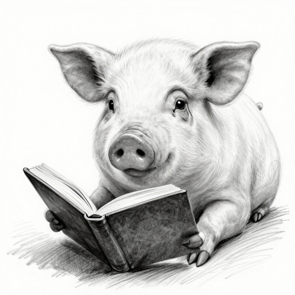 Lots of drawn hams doing various things