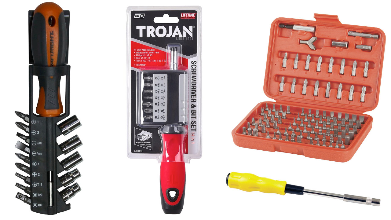 screwdriver handle with interchangable heads